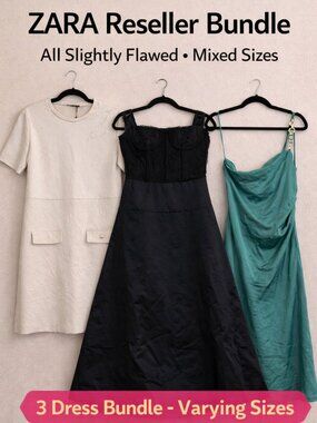 ZARA Dress Bundle (3) Mixed Sizes | Reseller Lot | AS-IS Repair/Flawed